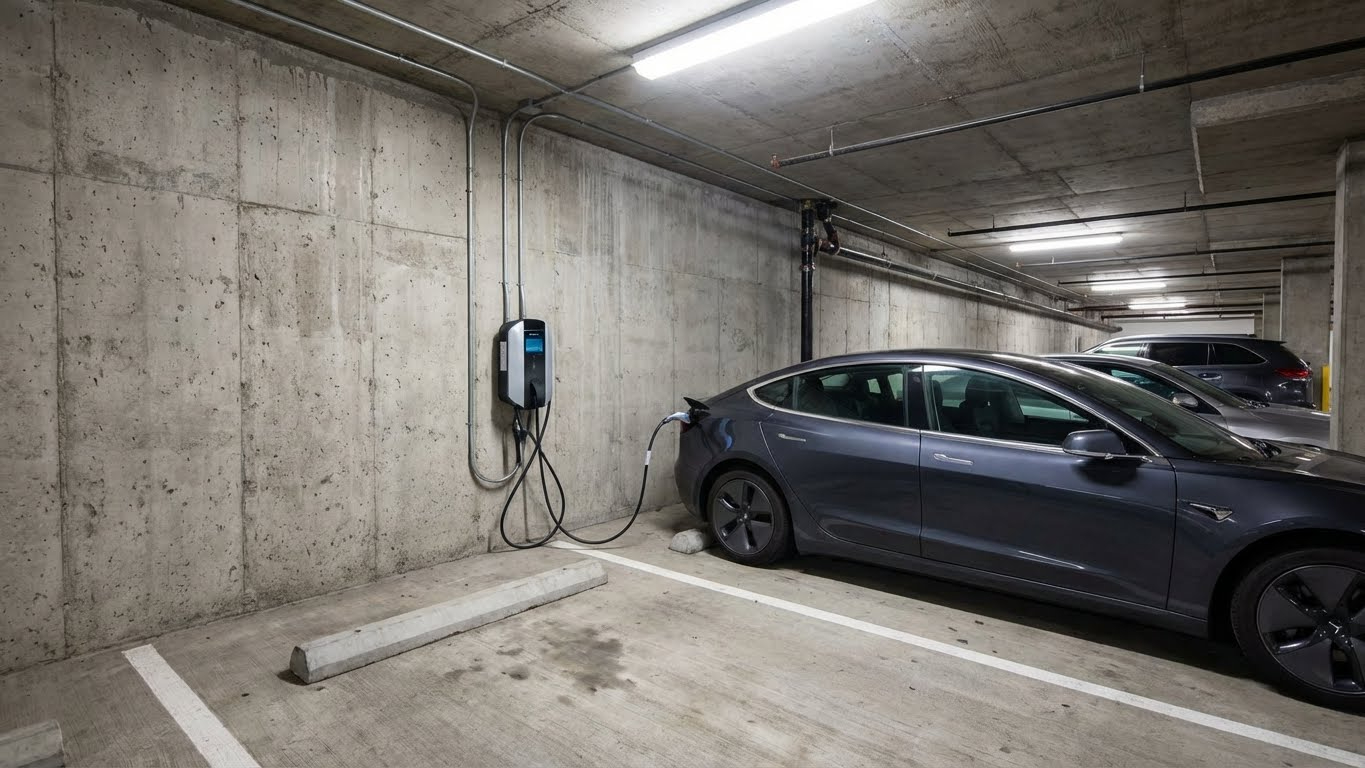 Overdekte parking bij Dok View